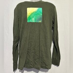 Hollister Men’s Long Sleeve Pullover Tee | Olive Green | Size M